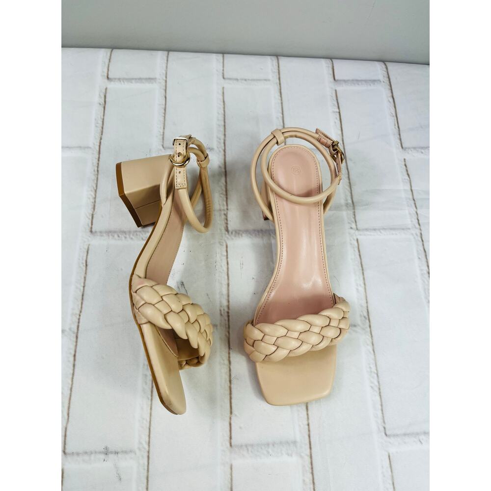 New cream braided strappy sandals size 6.5 - Picture 6 of 9